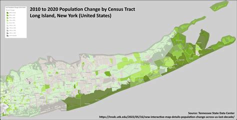 Primary Resident Population Change On Long Island Between 2010 and 2020 ...