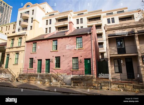 Historic heritage buildings on harrington street in the Rocks area of ...