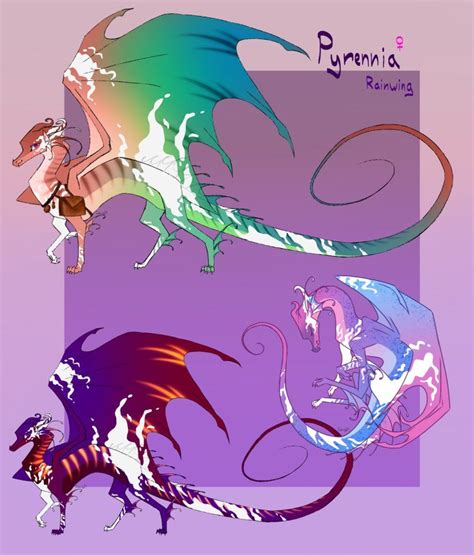 Pyrennia the Rainwing reference by Icewing24 | Wings of fire dragons, Wings of fire, Dragon wings