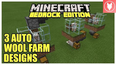 Minecraft Bedrock - 3 Automatic Wool Farm Designs ( Xbox/ MCPE/ Windows ...