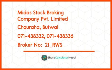 Midas Stock Broking Company Pvt. Limited Chauraha, Butwal - Share Calculator Nepal