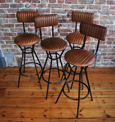 Vintage Leather Bar Stools