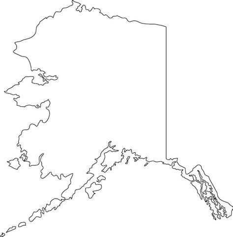 Alaska Outline Map | Map outline, Map, Alaska map