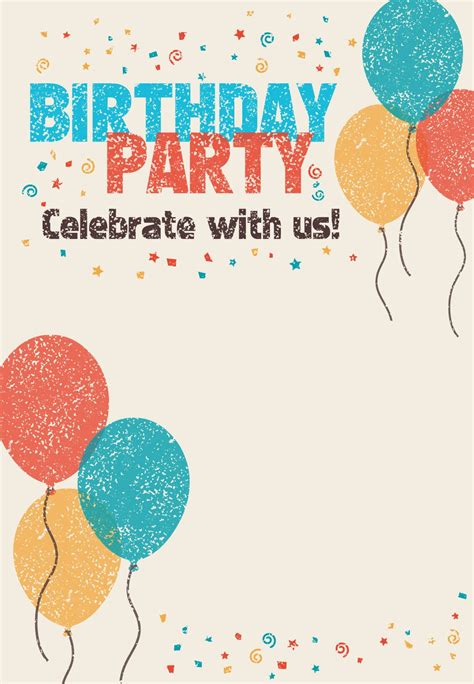 Celebrate with Us - Free Birthday Invitation Template | Greetings I ...