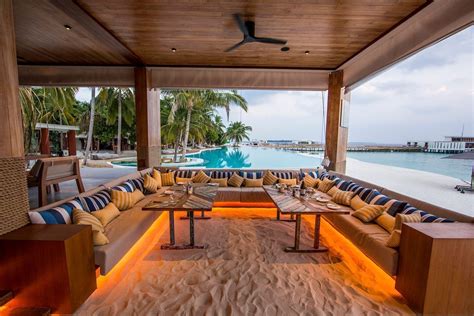 Beach Bar in Maldives | Beach lounge, Beach bars, Beach design