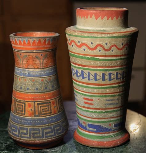 Aztec Pattern of Tonala Pottery - two vases | Collectors Weekly ...