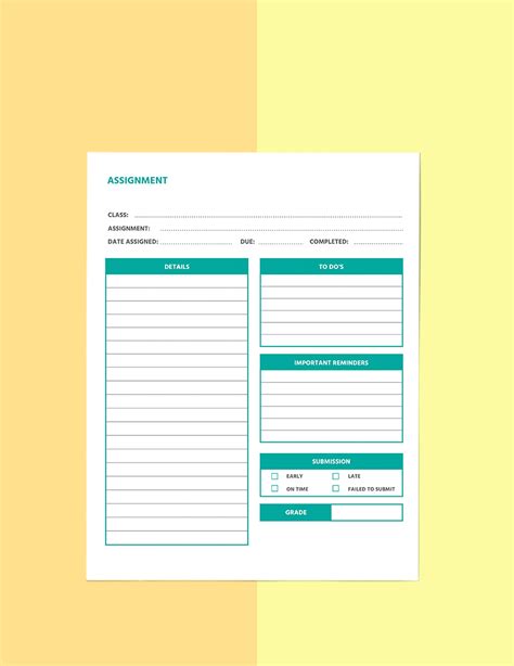 College Homework Planner Template in MS Word, Pages, GDocsLink, Portable Documents - Download ...