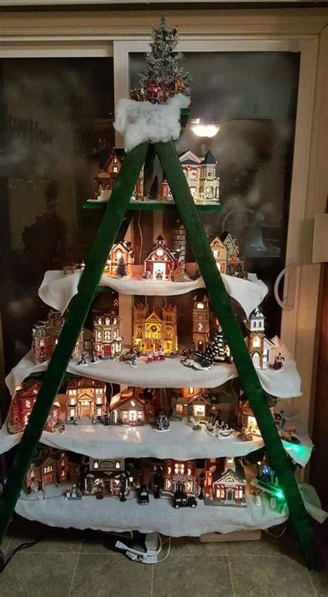 Christmas Village Display Stand | Christmas display, Christmas ladders ideas, Christmas diy