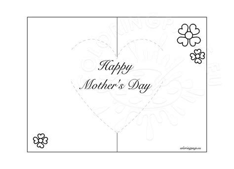 Mother’s Day Pop-Up Card – Coloring Page