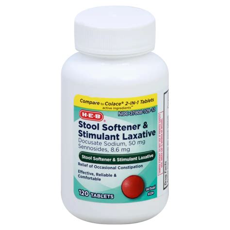 H-E-B Stool Softener & Stimulant Laxative Tablets - Shop Digestion & Nausea at H-E-B