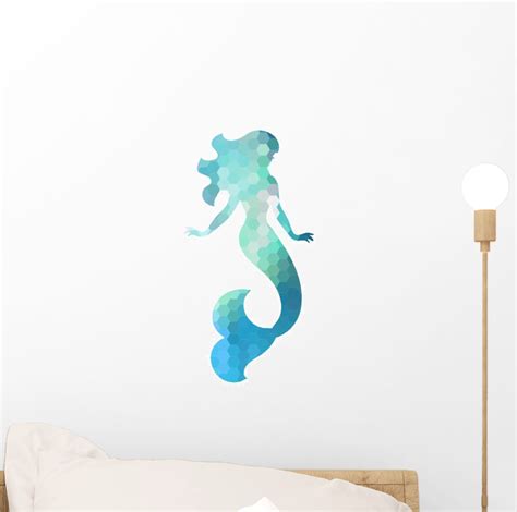 Silhouette Mermaid Wall Decal - WallMonkeys.com – Wallmonkeys