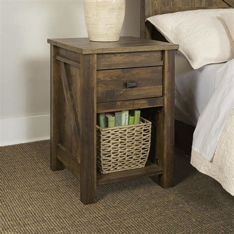 Altra Furniture Farmington 1-Drawer Century Barn Pine Nightstand ...