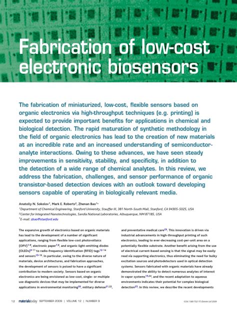 ++ 2009 Fabrication of Low-Cost Electronic Biosensors | PDF | Biosensor | Sensor