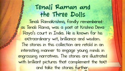 Tenali Raman Stories Tenali Raman And The Three Dolls - Tenali Raman ...