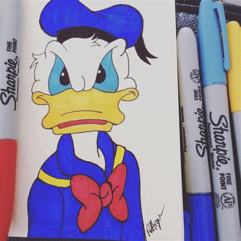 Sharpie drawing of Walt Disney's Donald Duck https://m.facebook.com ...