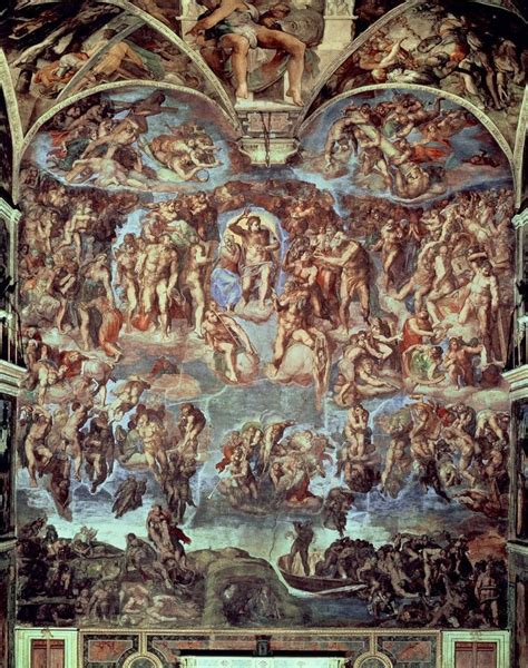 Sistine Chapel, The Last Judgement Mural By Michelangelo Buonarroti ...