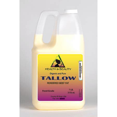 TALLOW ORGANIC FOODS GRASS-FED RENDERED BEEF FAT COOKING OIL 100% PURE 7 LB - Walmart.com