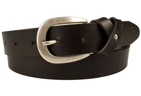 Womens Dark Brown Leather Belt With Decorative Belt Loop - Champion Chase