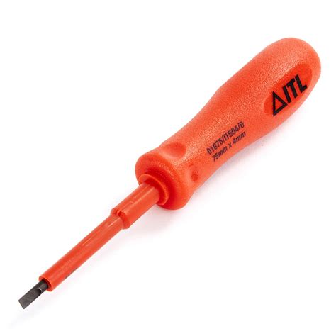 Insulated screwdriver, flat blade, 4mm x 75mm | AUS