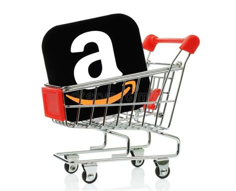 Amazon icon placed into shopping cart. Kiev, Ukraine - November 01 ...