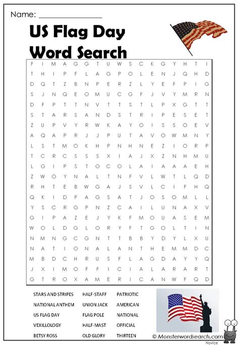 US Flag Day Word Search | Patriotic words, Free printable word searches, Making words