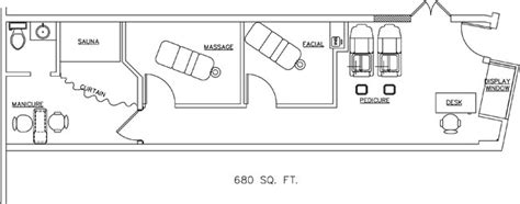 Spa Floor Plan Design Layout - 680 Square Foot