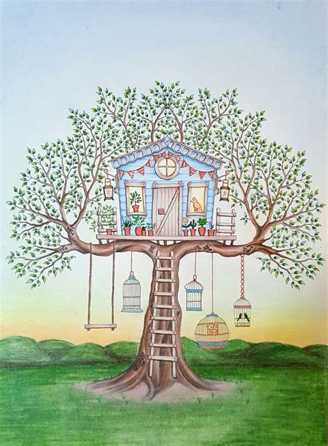 Treehouse Secret Garden. Casa da Árvore Jardim Secreto. Johanna Basford ...