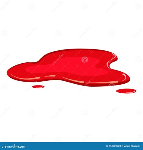 Puddle Blood Liquid, Pool Plash Vector, Cartoon Style, Isolated, Illustration, on a White ...