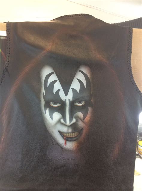 Gene Simmons solo album cover made a little more realistic airbrushed on a leather waistcoat ...