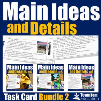 Main Idea Task Card Bundle 2 by Team Tom | TPT