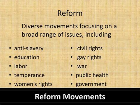 PPT - Reform Movements PowerPoint Presentation, free download - ID:3443655