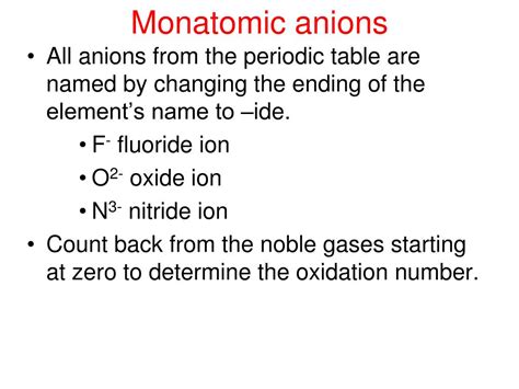 PPT - Monatomic Ions PowerPoint Presentation, free download - ID:3112818