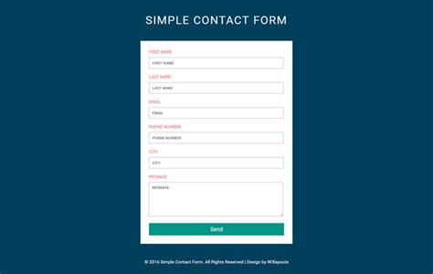 24 HTML CSS Contact Form Templates Free Download - DesignersLib.com