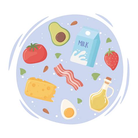 keto diet ingredients 3676293 Vector Art at Vecteezy