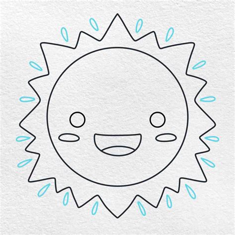 Cute Sun Drawing - HelloArtsy