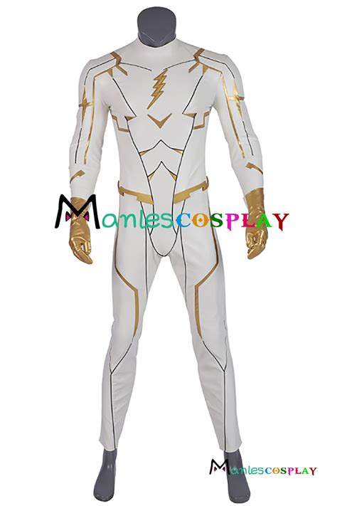 The Flash Season 5 Cosplay Godspeed Costume Jumpsuit 3D Printed White