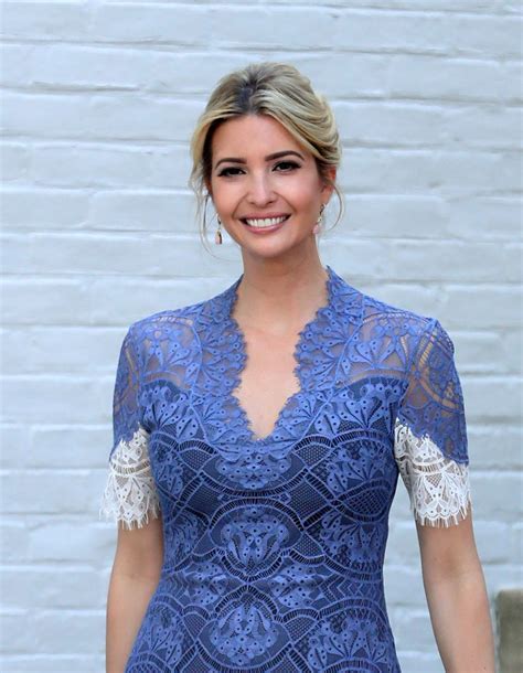 Ivanka Trump in a Blue Summer Dress - Washington, D.C. 07/25/2017 ...