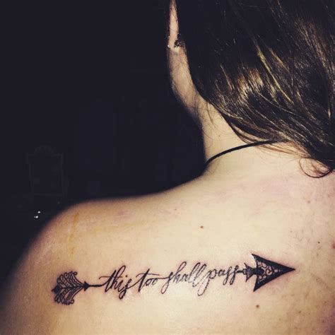 Women Tattoo - "this too shall pass" arrow tattoo calligraphy girly ...