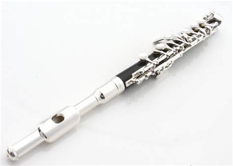 E exquisite Shine Silver + Black C key Tone Metal Head Piccolo Flute ...