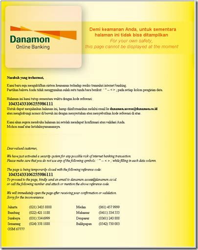 Freedom Is Yours: Danamon Internet Banking Error