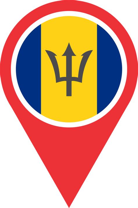 Barbados flag pin map location PNG 22120428 PNG