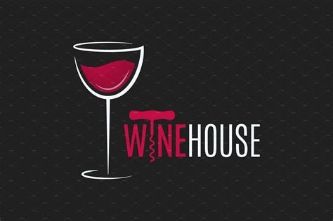 Wine glass logo design. | Illustrator Graphics ~ Creative Market