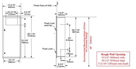 Bobrick 35643 TrimLineSeries™ Recessed, Satin Stainless Steel, 12 ...