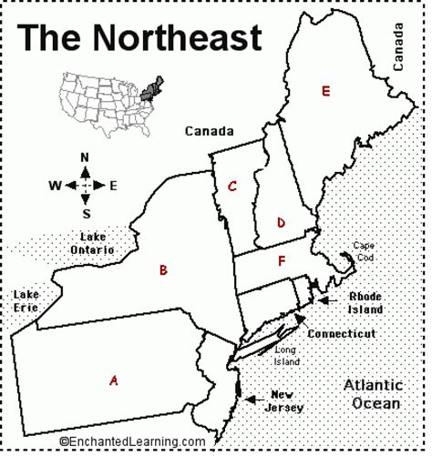 Printable Northeast States And Capitals Map