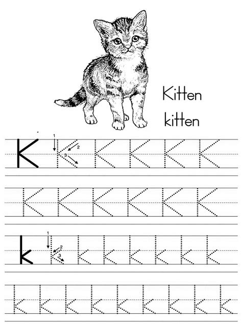 Kitten k | Alphabet preschool, Kindergarten letters, Letter k