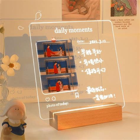 Acrylic Writing Board Sheet with LED Lamp Light Base | Home Office | Cute room decor, Study room ...