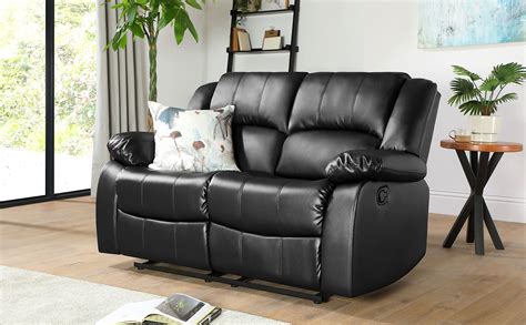 Dakota Black Leather 2 Seater Recliner Sofa | Furniture Choice