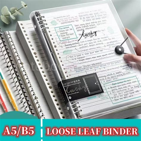 20/26 holes Loose-leaf Binder 60 Sheets Grid Line Refillable ...