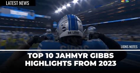 Top 10 Jahmyr Gibbs Highlights from 2023 - Detroit Sports Nation