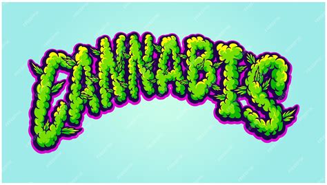 Premium Vector | Cannabis hand lettering smoke effect illustration